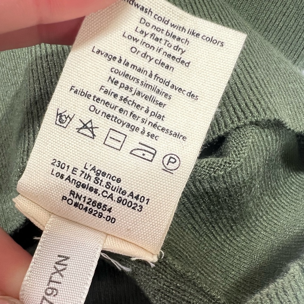 L'Agence Easton One Shoulder Sweater New with Tags Size Large Dark Green - Picture 13 of 16